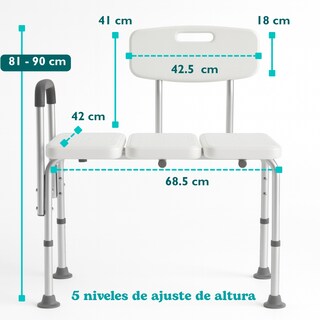 Foto 4 | Silla de Transferencia con Extensión Super Confort Blanca
