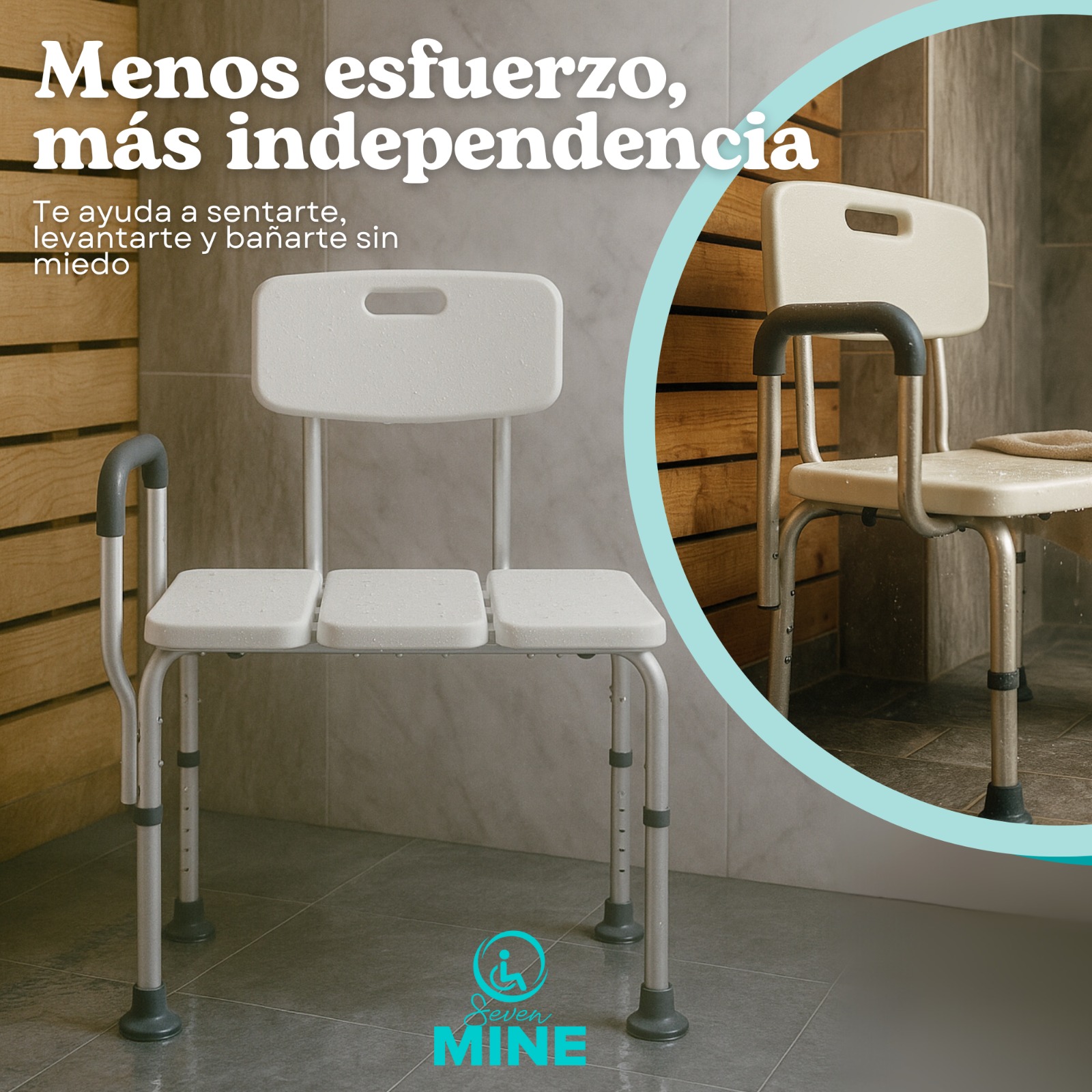 Foto 8 pulgar | Silla de Transferencia con Extensión Super Confort Blanca