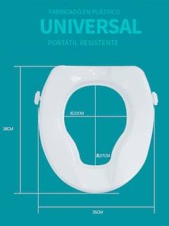 Foto 8 | Aumento Asiento para Baño con Tapa SC Super Confort SC-674 color Blanco Elevación 5 CM Silla para Adulto Mayor