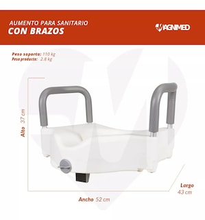 Foto 7 | Aumento para Sanitario con Brazos Desmontables y Fijación al Inodoro Sanezy