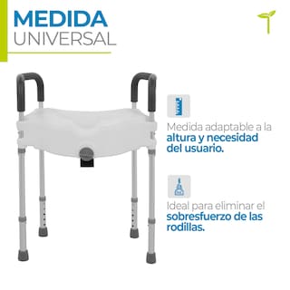 Foto 2 | Elevador Para Inodoro Gris Con Pasamanos Desmontables, Seguro Frontal Y Diseño Ergonómico