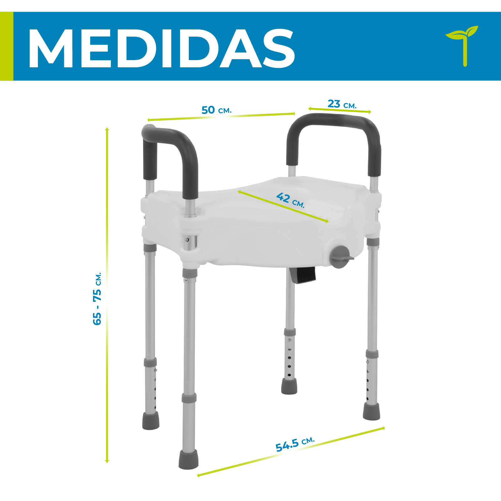 Foto 4 | Elevador Para Inodoro Gris Con Pasamanos Desmontables, Seguro Frontal Y Diseño Ergonómico