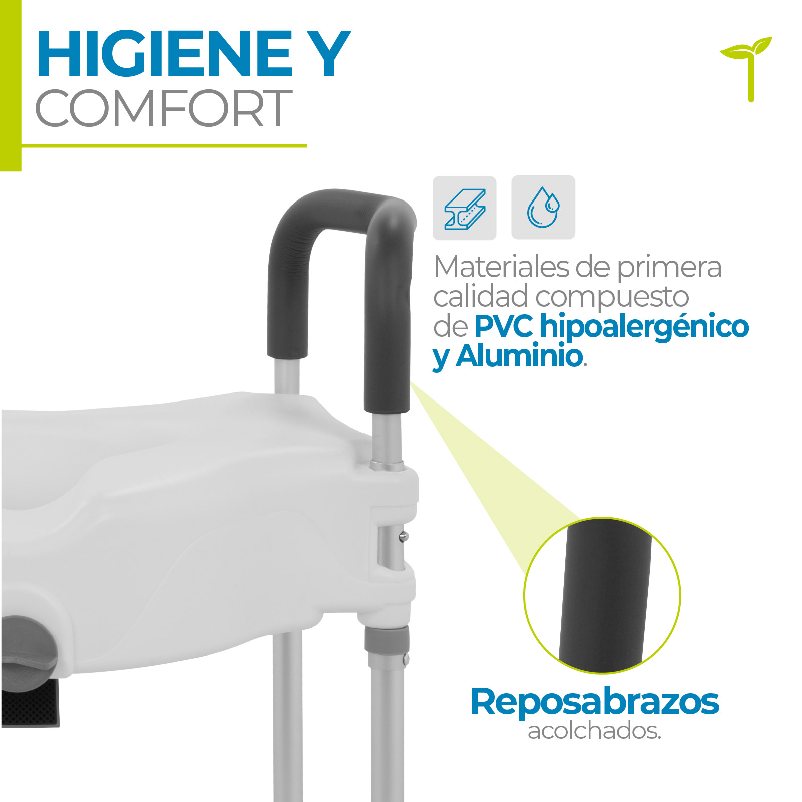 Foto 5 | Elevador Para Inodoro Gris Con Pasamanos Desmontables, Seguro Frontal Y Diseño Ergonómico