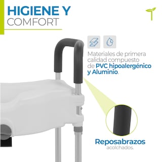 Foto 5 | Elevador Para Inodoro Gris Con Pasamanos Desmontables, Seguro Frontal Y Diseño Ergonómico