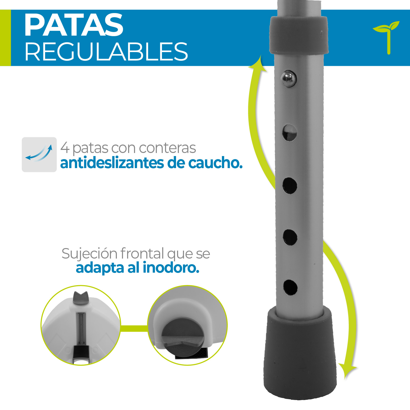 Foto 6 | Elevador Para Inodoro Gris Con Pasamanos Desmontables, Seguro Frontal Y Diseño Ergonómico