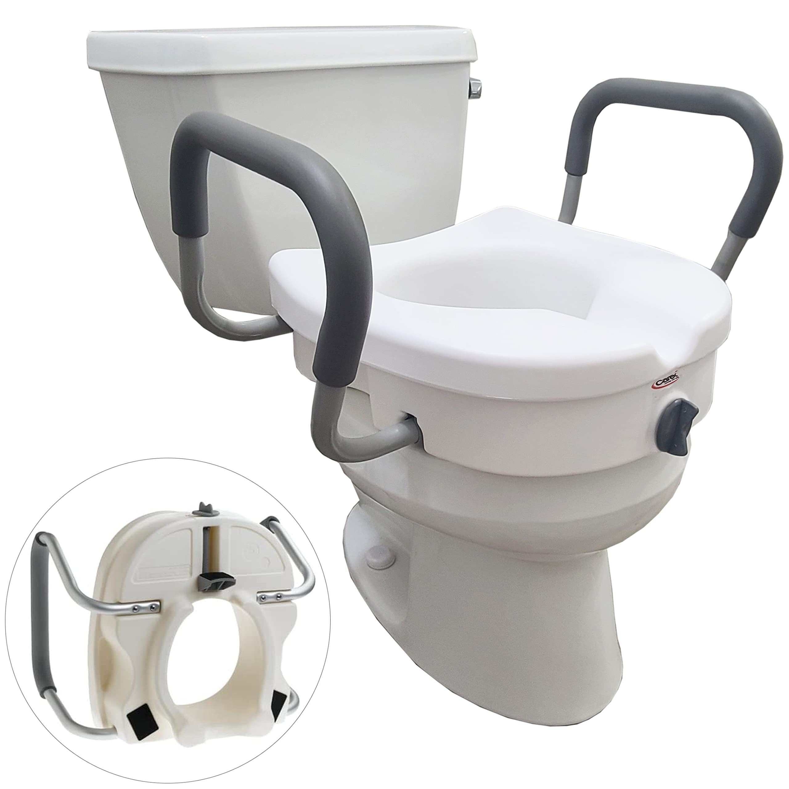 Foto 2 pulgar | Asiento De Inodoro Elevado Carex Ez Lock Con Asas, Elevador De 13 Cm - Venta Internacional.