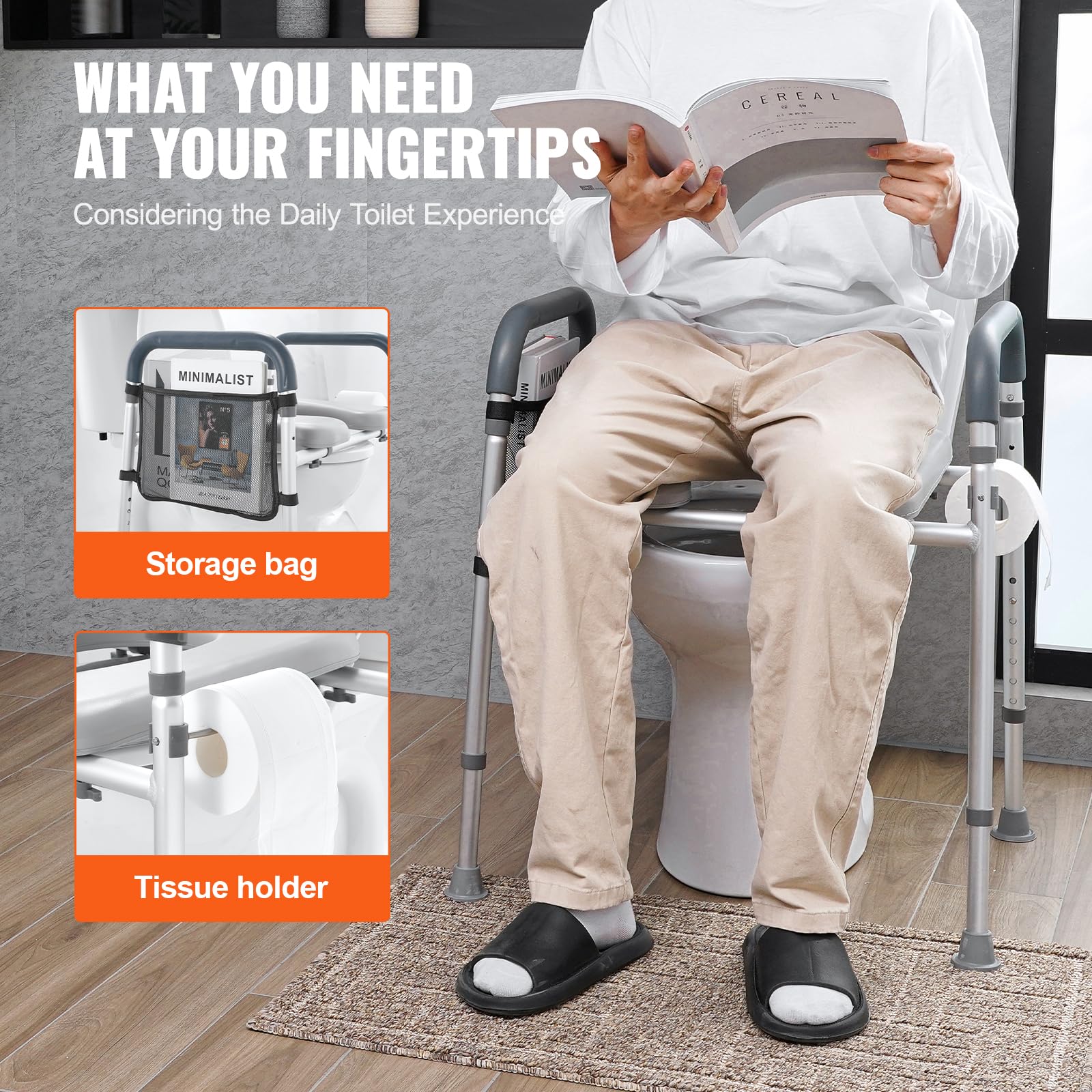 Foto 7 pulgar | Asiento De Inodoro Elevado Vevor, 7 Posiciones, Altura 19,3 — 25,2 160 Kg - Venta Internacional.
