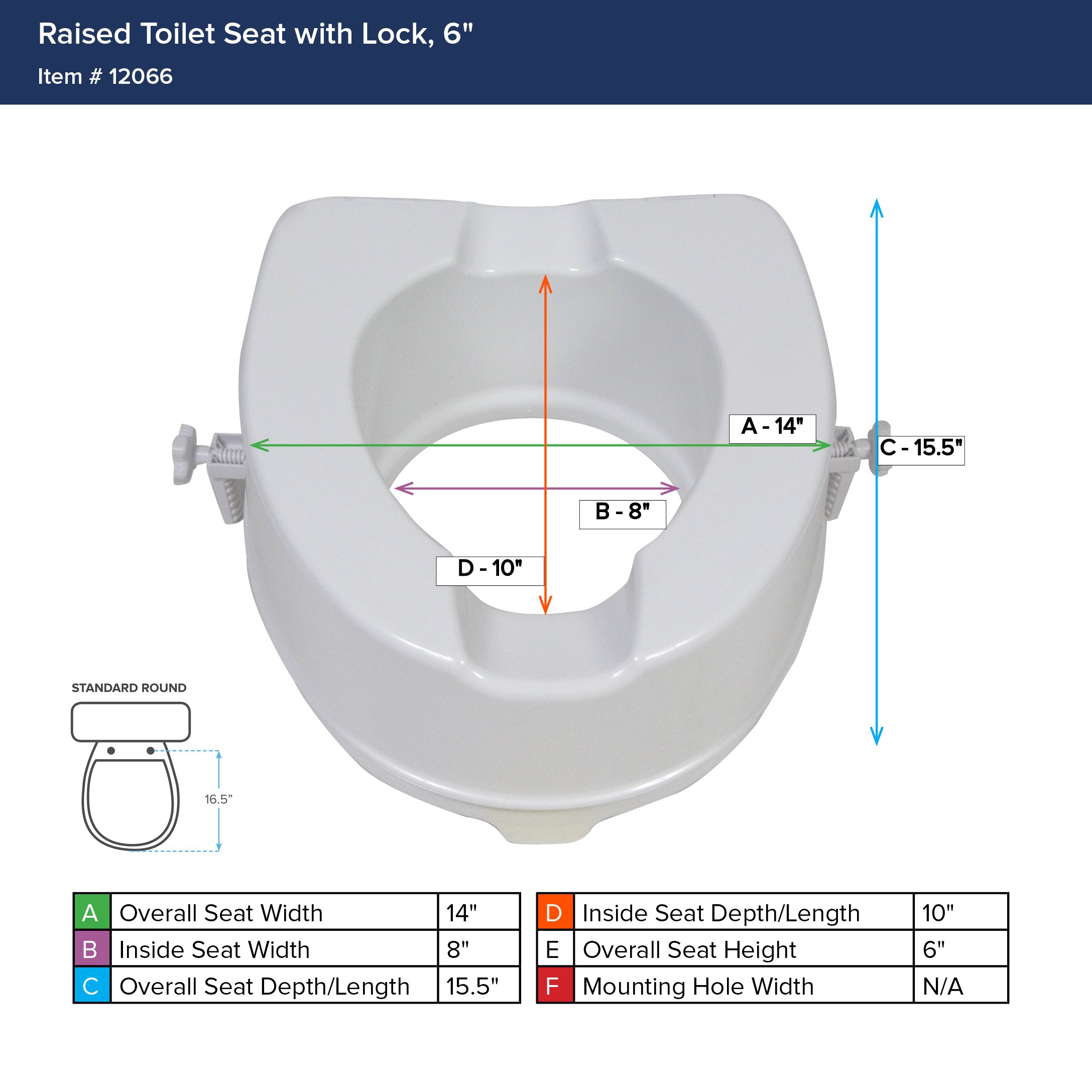Foto 3 | Asiento Elevado Para Inodoro Drive Medical 12066 Premium, Color Blanco - Venta Internacional.
