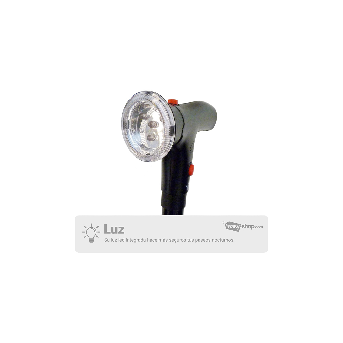 Foto 4 pulgar | Baston Plegable Con Luz Led Y Alarma Altura Ajustable Ideal Para Adulto Mayor
