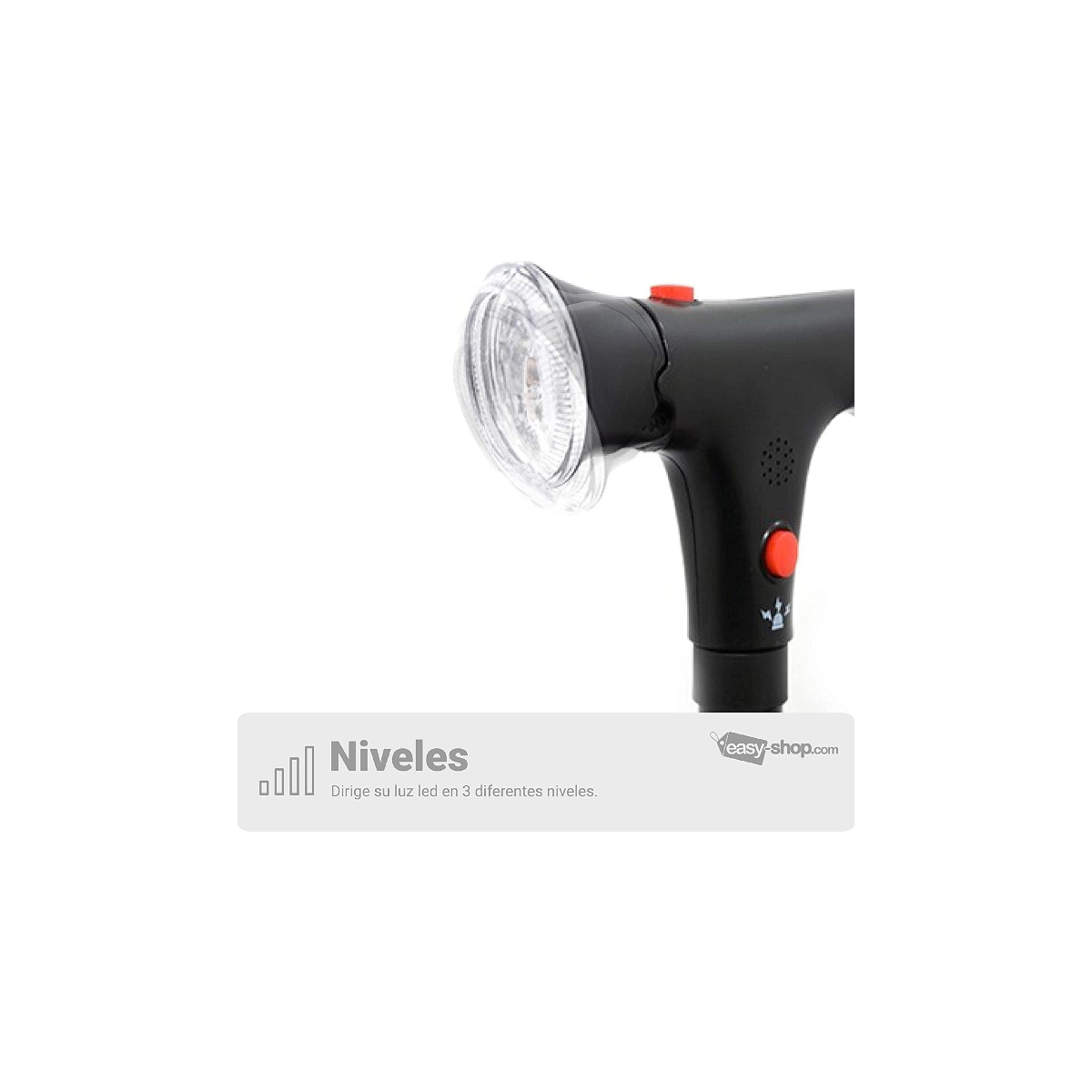 Foto 7 pulgar | Baston Plegable Con Luz Led Y Alarma Altura Ajustable Ideal Para Adulto Mayor