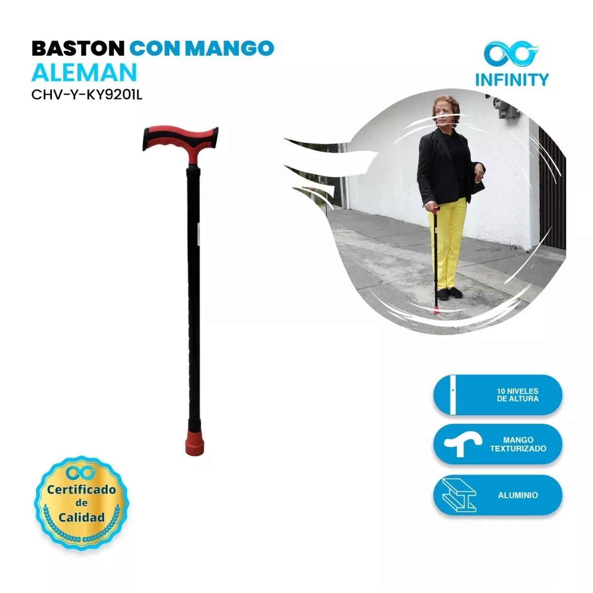 Foto 3 pulgar | Baston Infinity Mango Tipo Aleman