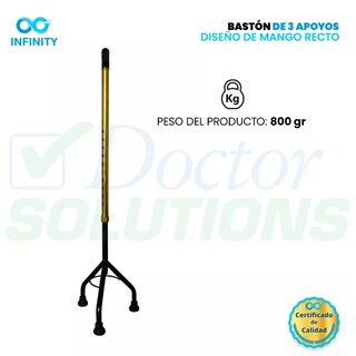 Foto 5 | Bastón De Aluminio De 3 Apoyos Base Alta Mango Recto