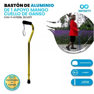 Foto 2 | Bastón Infiniy Mango Cuello De Ganso Color Dorado-Negro