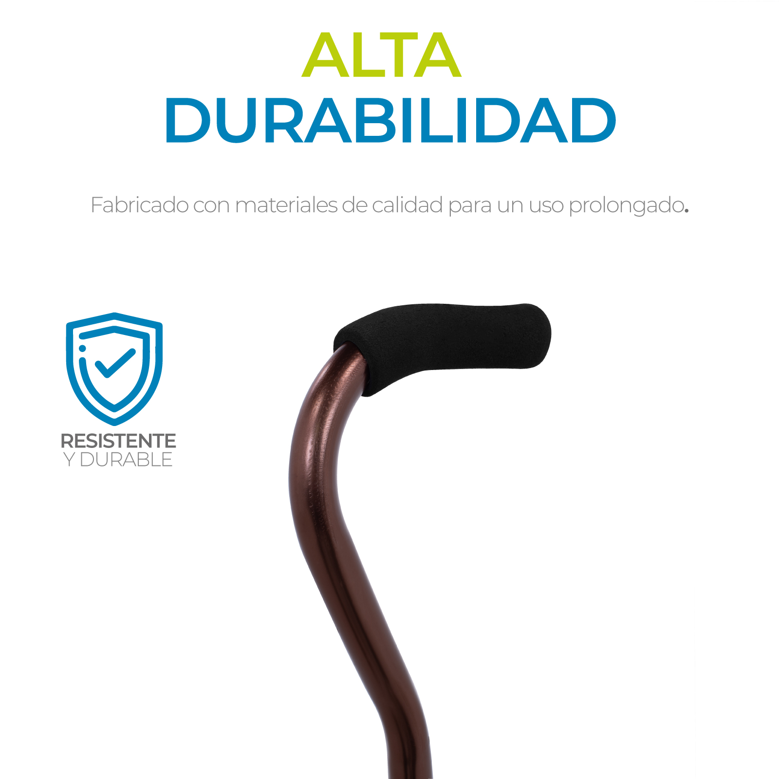 Foto 4 pulgar | Bastón Ajustable Para Adultos Mayores  Antiderrapante, Ligero Y Resistente, Soporta Hasta 100 Kg, Mango Ergonómico