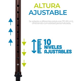 Foto 4 | Bastón Ajustable Para Adultos Mayores Antiderrapante, Ligero Y Resistente, Soporta Hasta 100 Kg, Mango Ergonómico