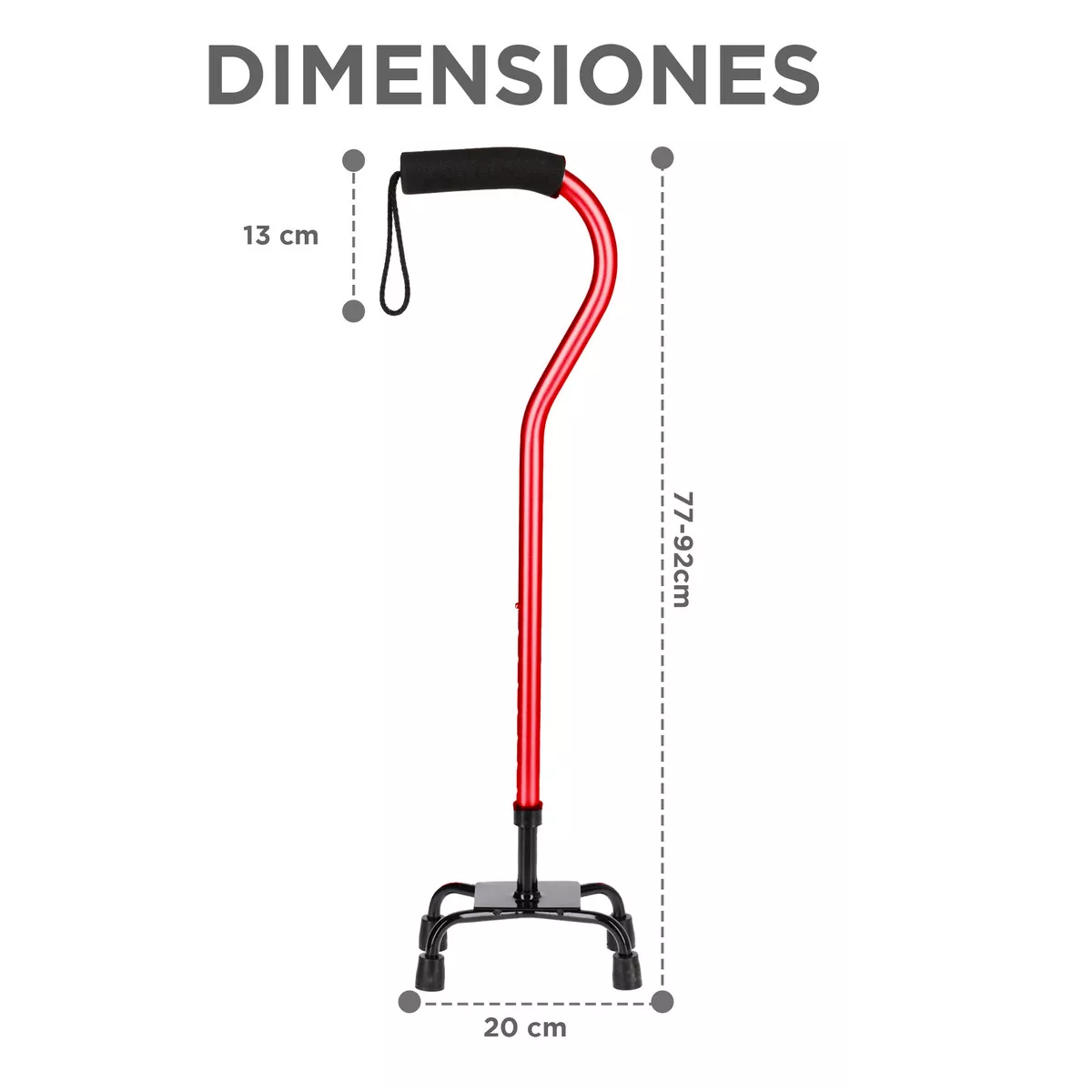 Foto 3 pulgar | Bastón para Caminar de 4 Apoyos Ortopédico Cuello De Ganzo  Eo Safe Imports Esi-18226 Vino