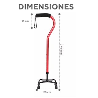 Foto 2 | Bastón para Caminar de 4 Apoyos Ortopédico Cuello De Ganzo Eo Safe Imports Esi-18226 Vino