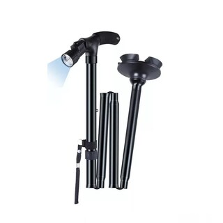 Foto 2 | Bastón Plegable Ajustable Con Luz Led Y 4 Puntos De Apoyo Eo Safe Imports Esi-11132-1 Negro