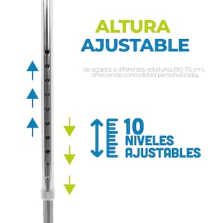 Foto 4 | Baston Ortopedico Doble Apoyo De 4 Patas Aluminio Ajustable