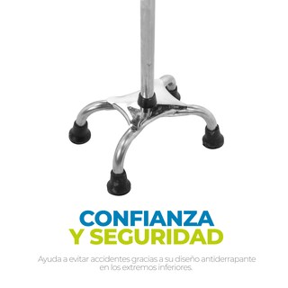 Foto 5 | Baston Ortopedico Doble Apoyo De 4 Patas Aluminio Ajustable