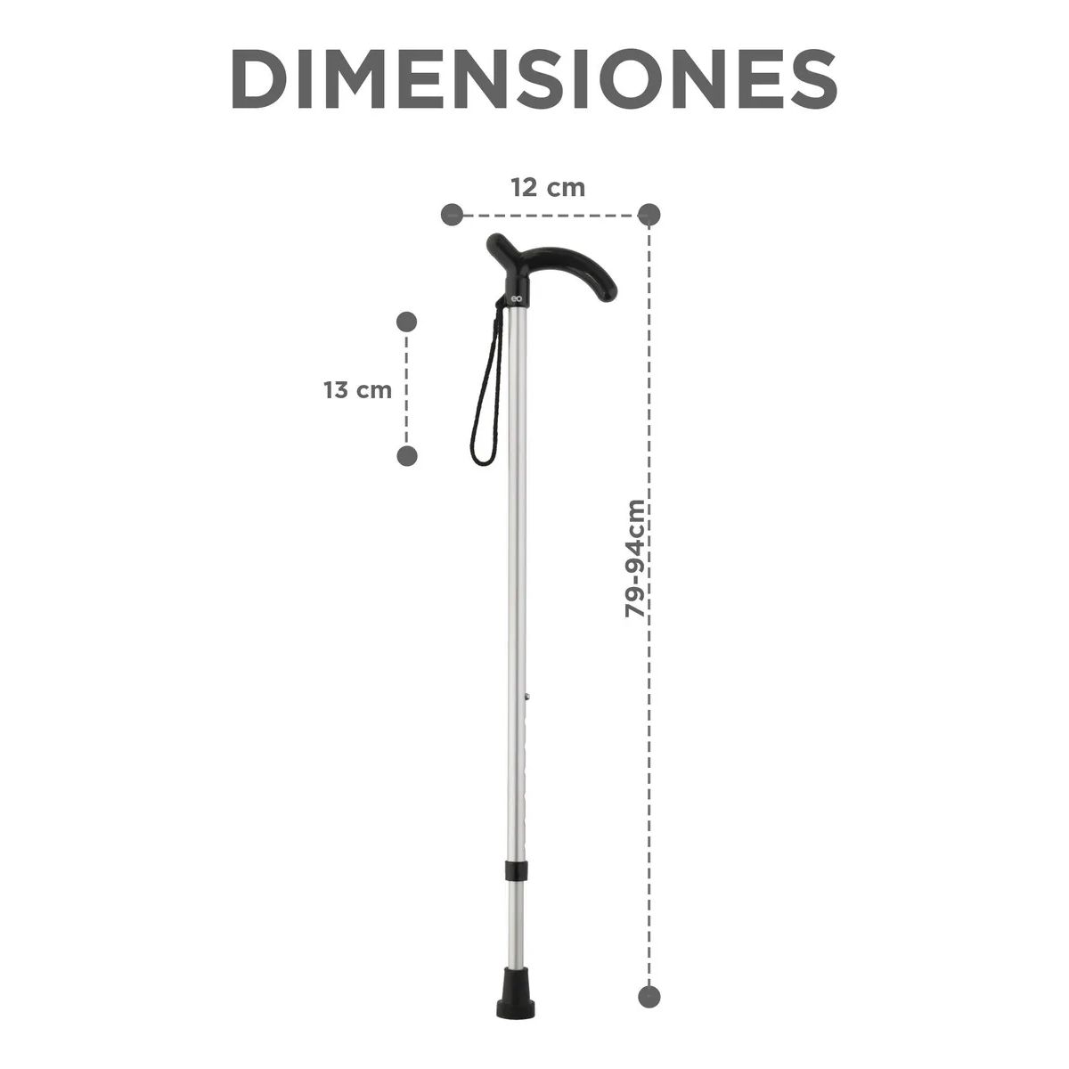 Foto 3 pulgar | Bastón Ortopédico Ajustable Eo Safe Imports Esi-19156 Plata