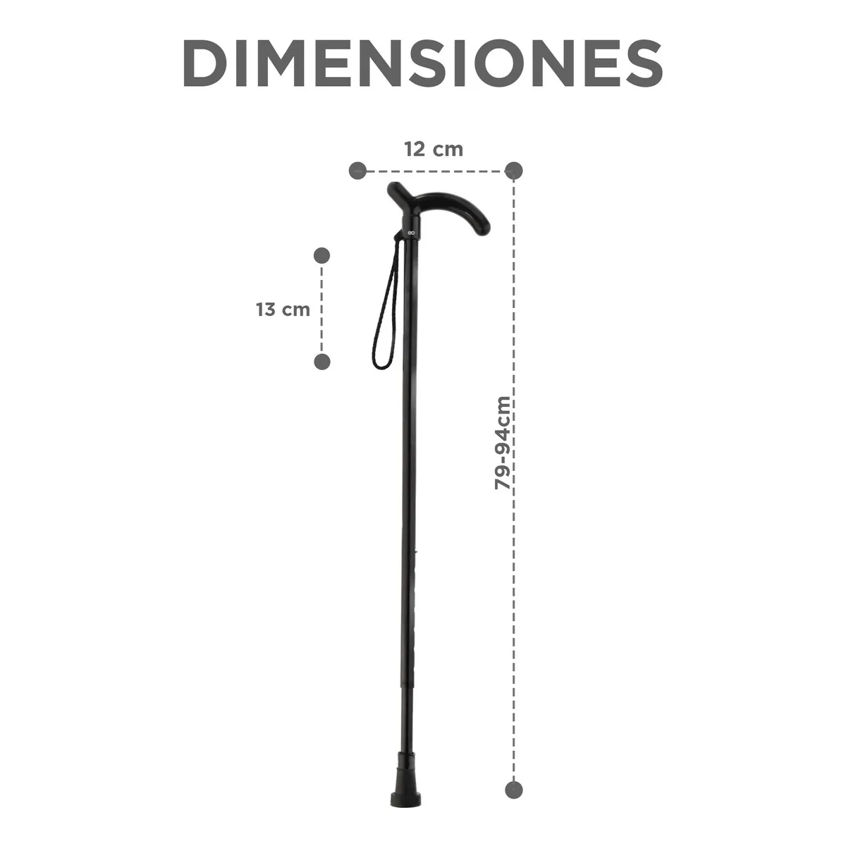 Foto 3 pulgar | Bastón Ortopédico Altura Ajustable Eo Safe Imports Esi-19157 Negro