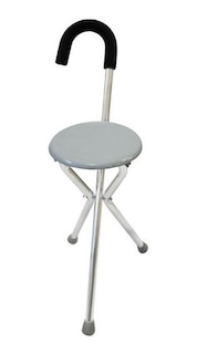 Foto 1 | Bastón Con Asiento Integrado Plata Mango Acojinado Speedy