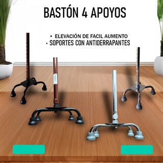 Foto 4 | Bastón 4 Apoyos Aluminio Ortopédico Ajustable Para Caminar Eo Safe Imports Esi-20065 Plata