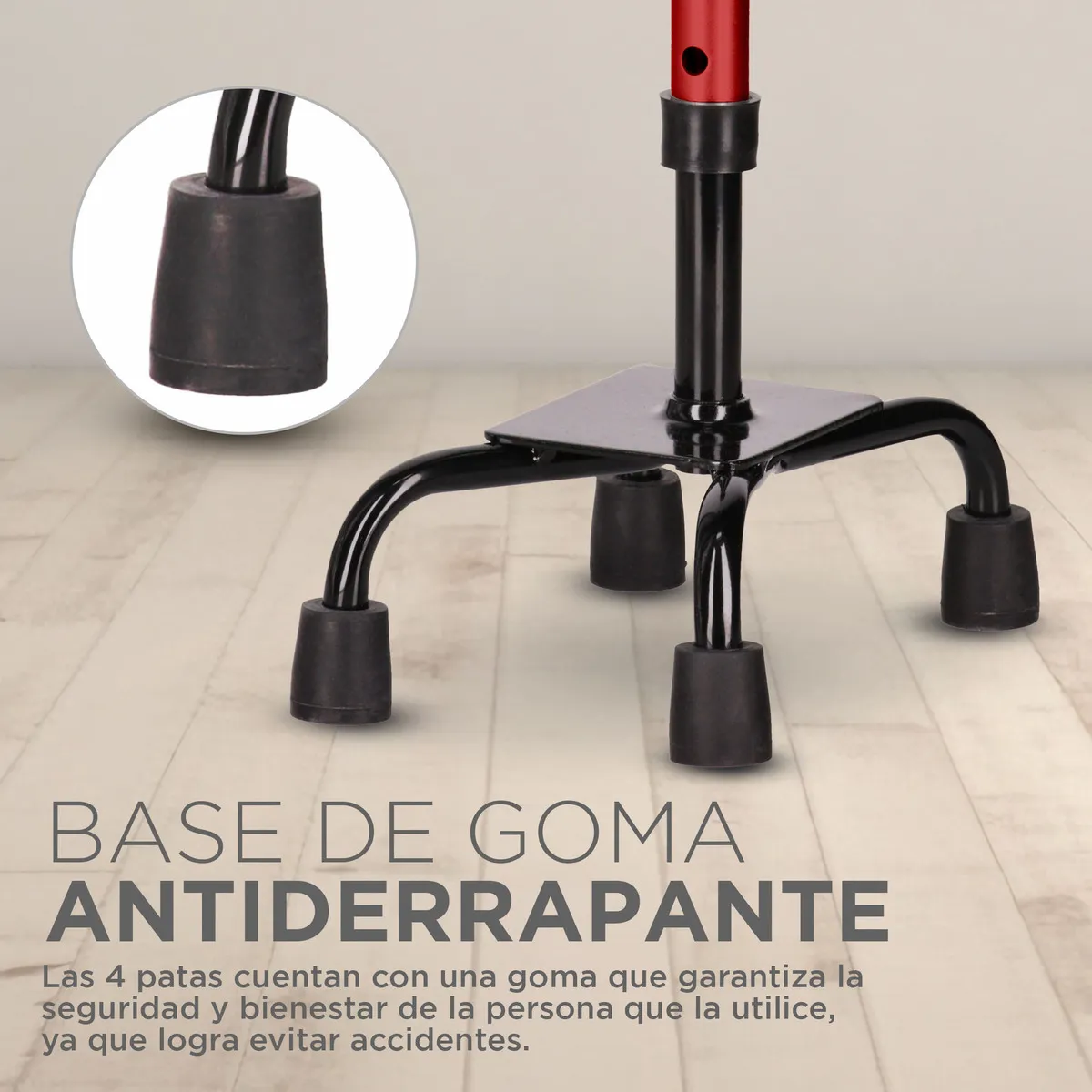 Foto 4 pulgar | Baston Para Caminar De 4 Apoyos Color Rosa