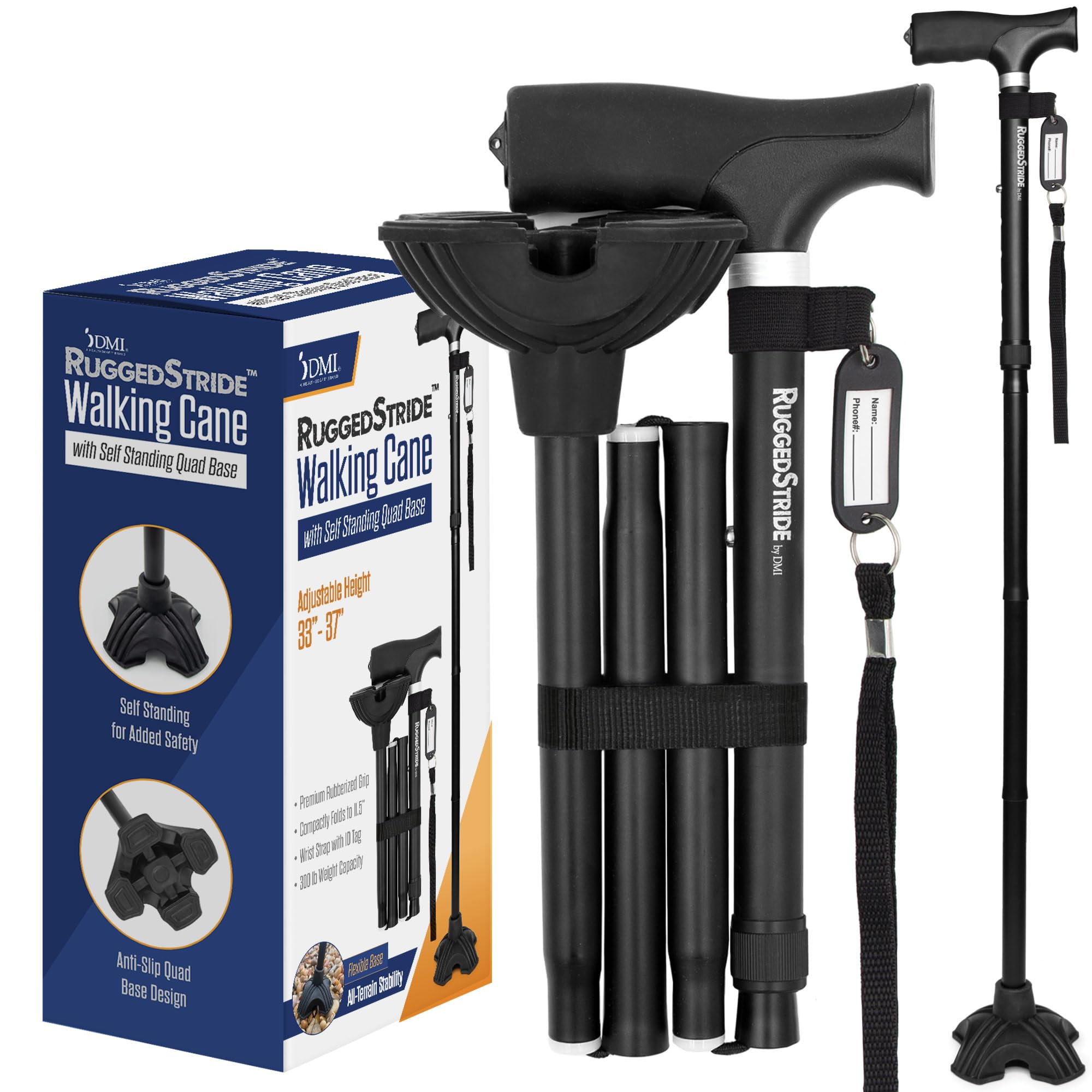 Foto 1 | Bastón Dmi Rugged Stride All-terrain Ajustable Negro - Venta Internacional.