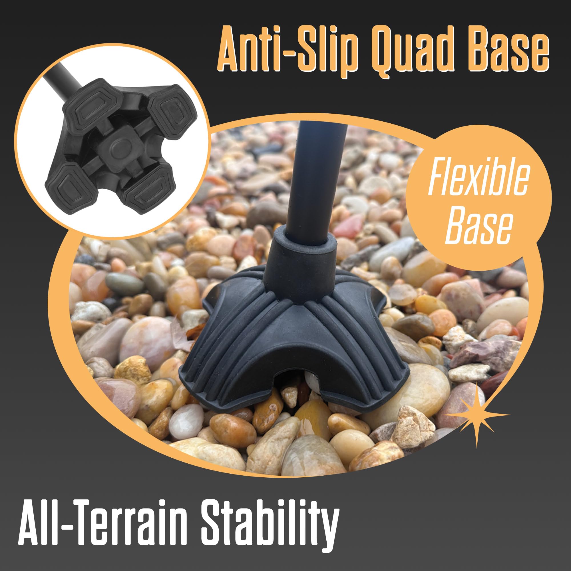 Foto 4 pulgar | Bastón Dmi Rugged Stride All-terrain Ajustable Negro - Venta Internacional.