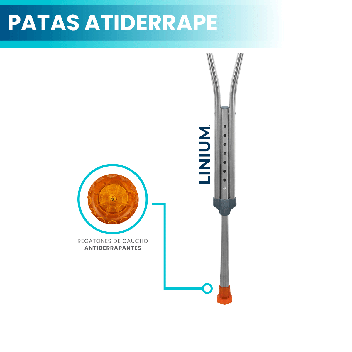 Foto 8 | Muletas Linium Ajustables de Aluminio 1 Par