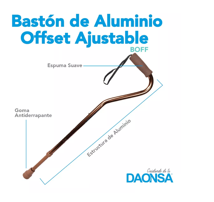 Foto 3 pulgar | Bastón De Aluminio Offset Ajustable Café Daonsa