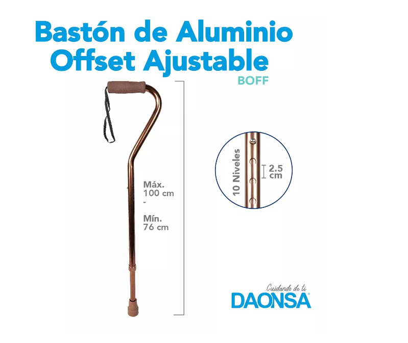 Foto 4 pulgar | Bastón De Aluminio Offset Ajustable Café Daonsa