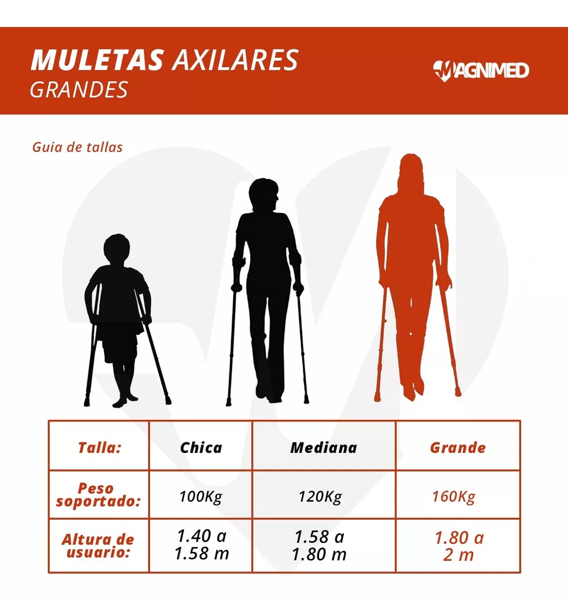 Foto 4 pulgar | Muletas Grandes De Aluminio - Soportan Hasta 100kg, Axilares Acojinados, Regatones Antiderrapantes