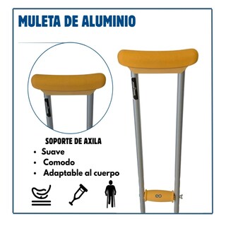Foto 2 | Muletas Axilares De Aluminio Ajustables De Lujo Para Adulto Chico Eo Safe Imports Esi-20066 Multicolor