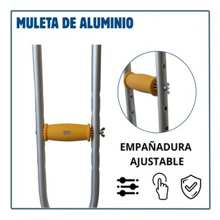 Foto 3 | Muletas Axilares De Aluminio Ajustables De Lujo Para Adulto Chico Eo Safe Imports Esi-20066 Multicolor