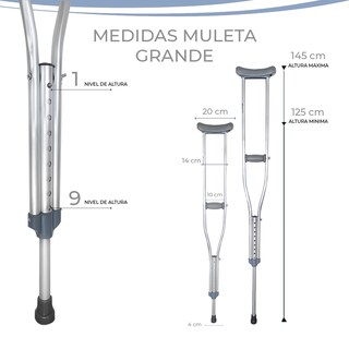Foto 4 | Muletas Auxiliares De Aluminio Ajustables Marca Gravita