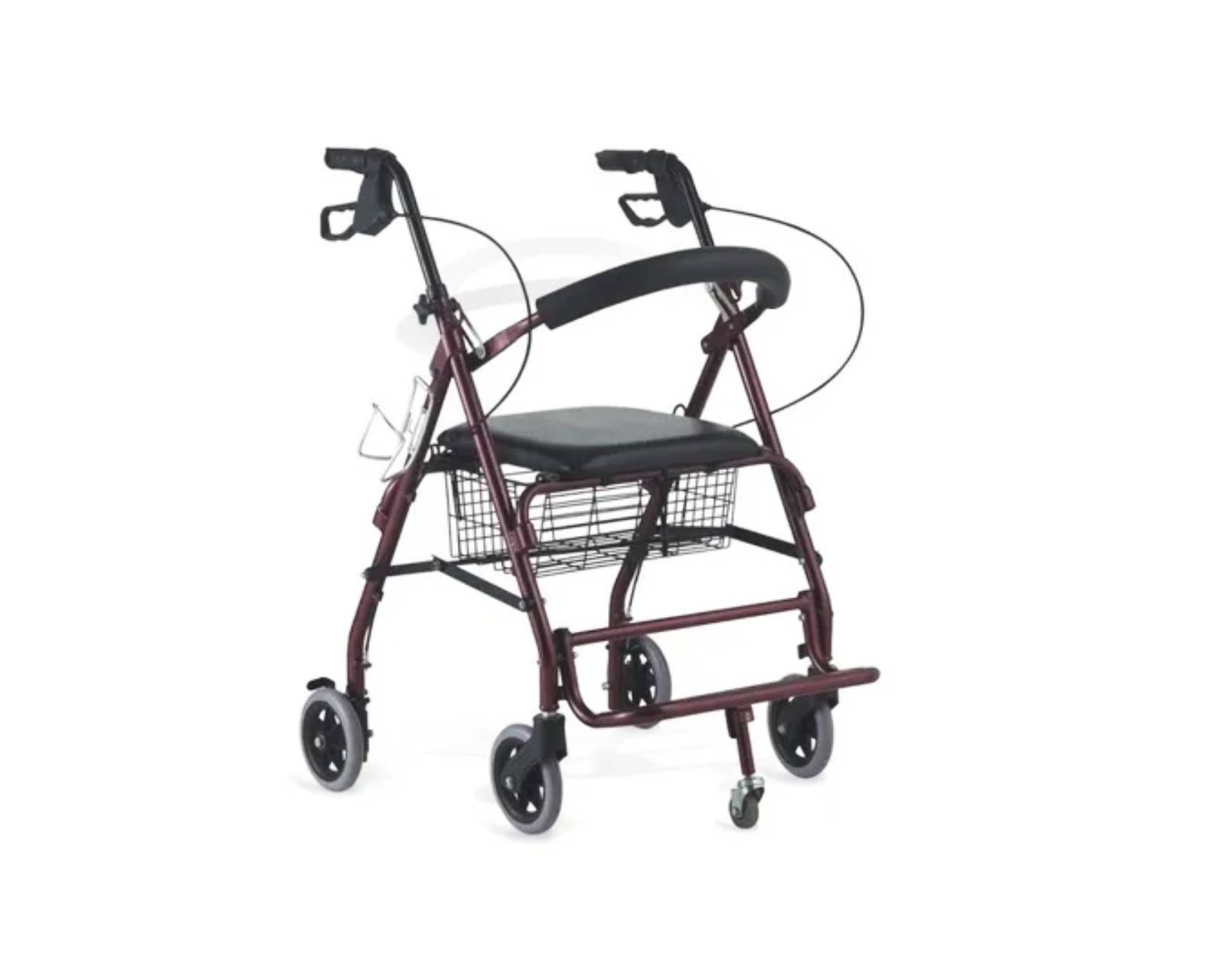 Andadera Rollator Rider Ky9148l color Rojo de Aluminio Ligero con Asiento y Canastilla