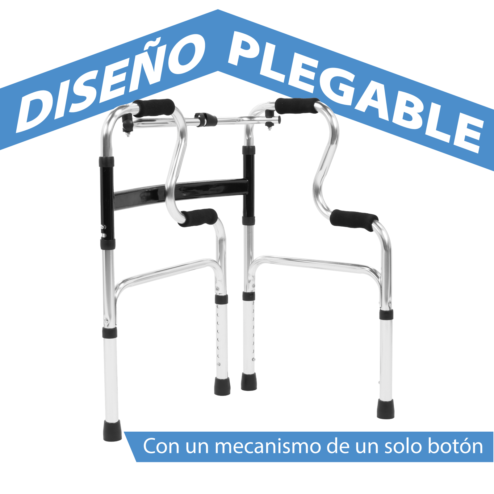 Foto 5 pulgar | Andador Ortopédico Ajustable Onof Tennessee C/ Doble Apoyo Plegable De Aluminio