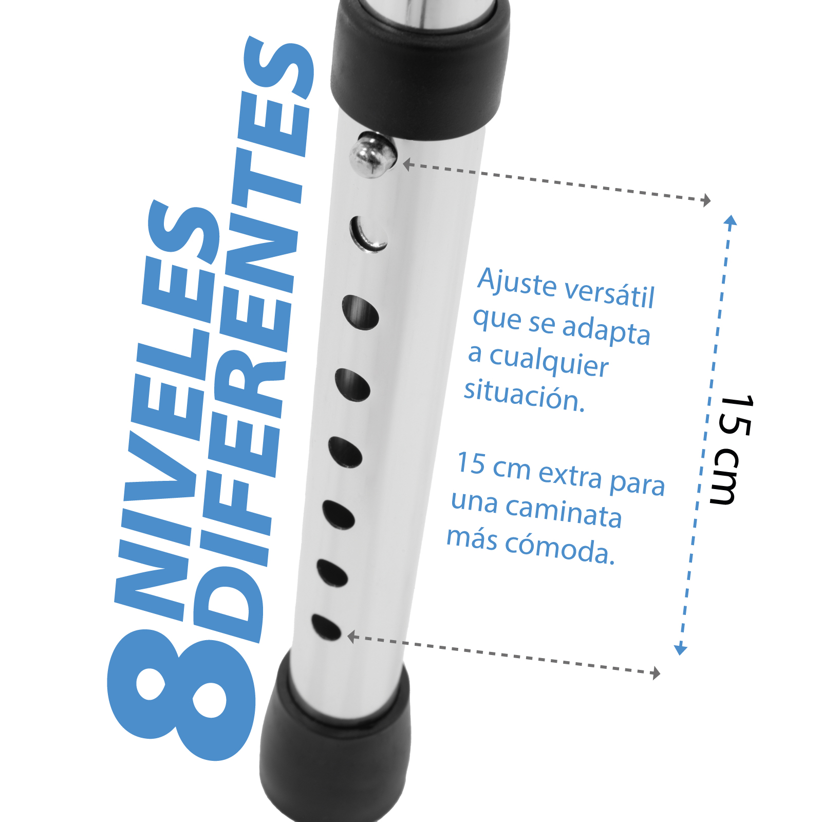 Foto 6 pulgar | Andador Ortopédico Ajustable Onof Tennessee C/ Doble Apoyo Plegable De Aluminio