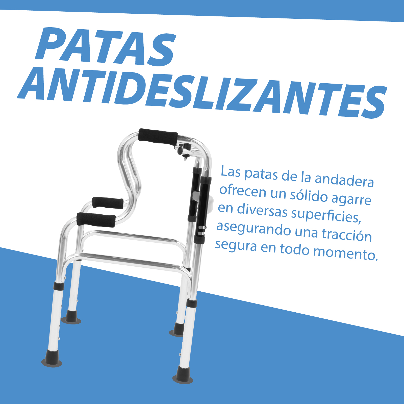 Foto 7 pulgar | Andador Ortopédico Ajustable Onof Tennessee C/ Doble Apoyo Plegable De Aluminio