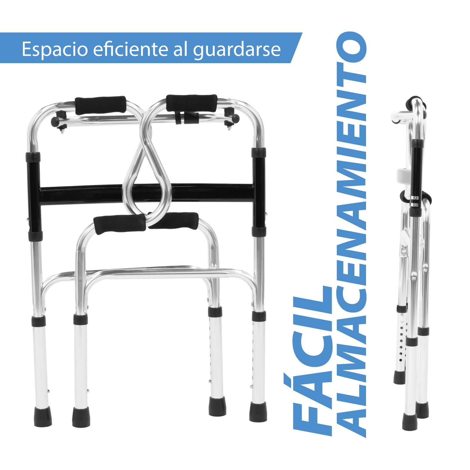 Foto 8 pulgar | Andador Ortopédico Ajustable Onof Tennessee C/ Doble Apoyo Plegable De Aluminio