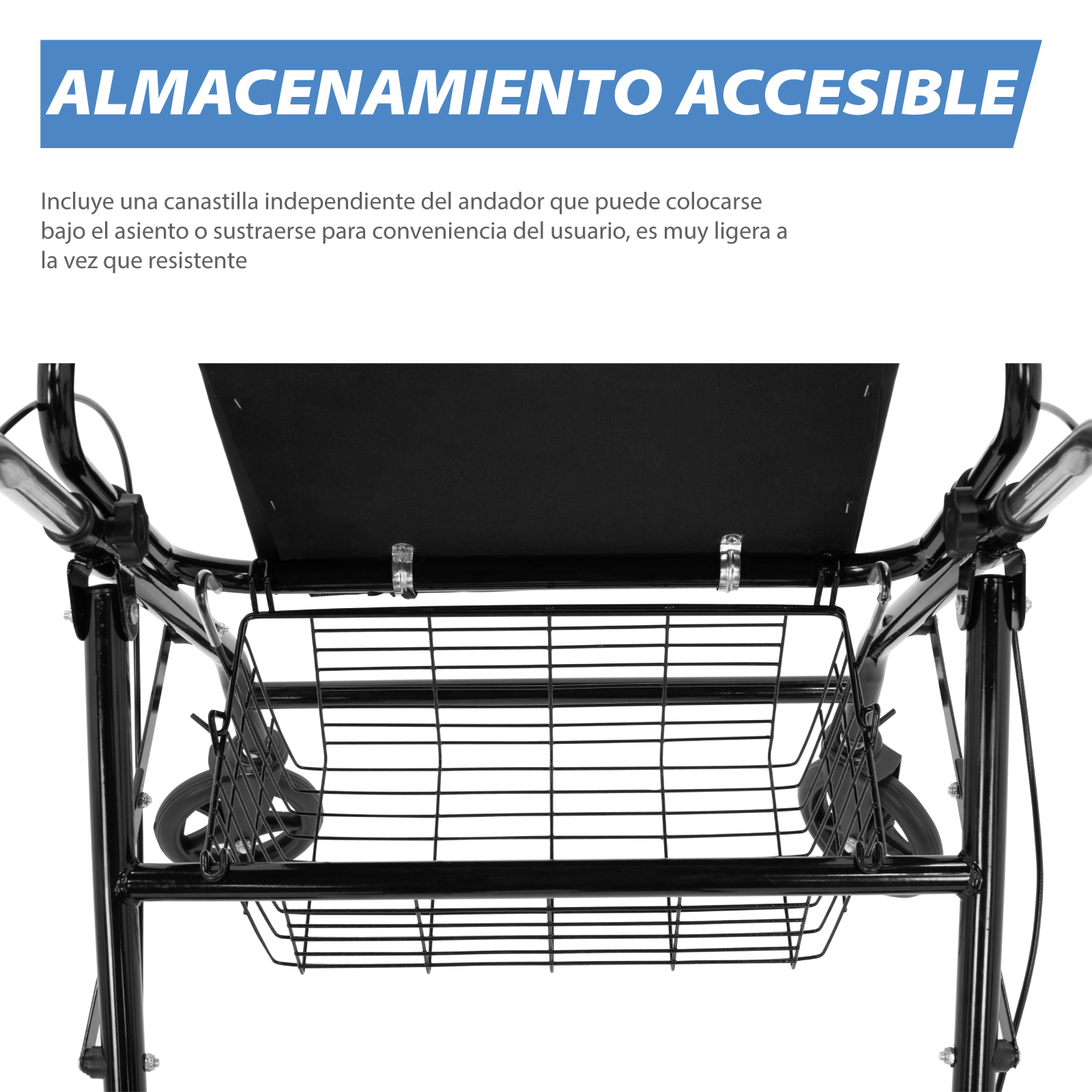 Foto 4 pulgar | Andadera Para Adulto C/ Ruedas Onof Texas Asiento Y Canastilla 4 En 1 Color Negro