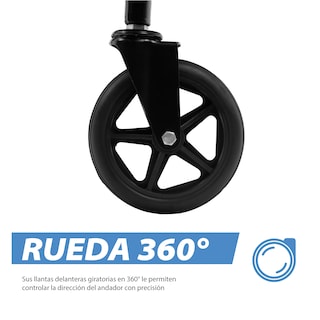 Foto 5 | Andadera Para Adulto C/ Ruedas Onof Texas Asiento Y Canastilla 4 En 1 Color Negro