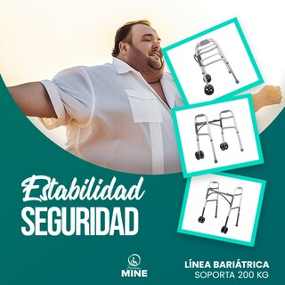 Foto 2 | Andadera Bariátrica Soporta 200 Kg | Llantas Delanteras Dobles 5”