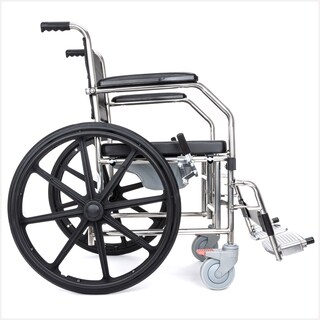 Foto 3 | Silla De Ruedas W.c. Plegable Hilphy Medical Hil037 Color Plata De Acero Resistente Al Agua