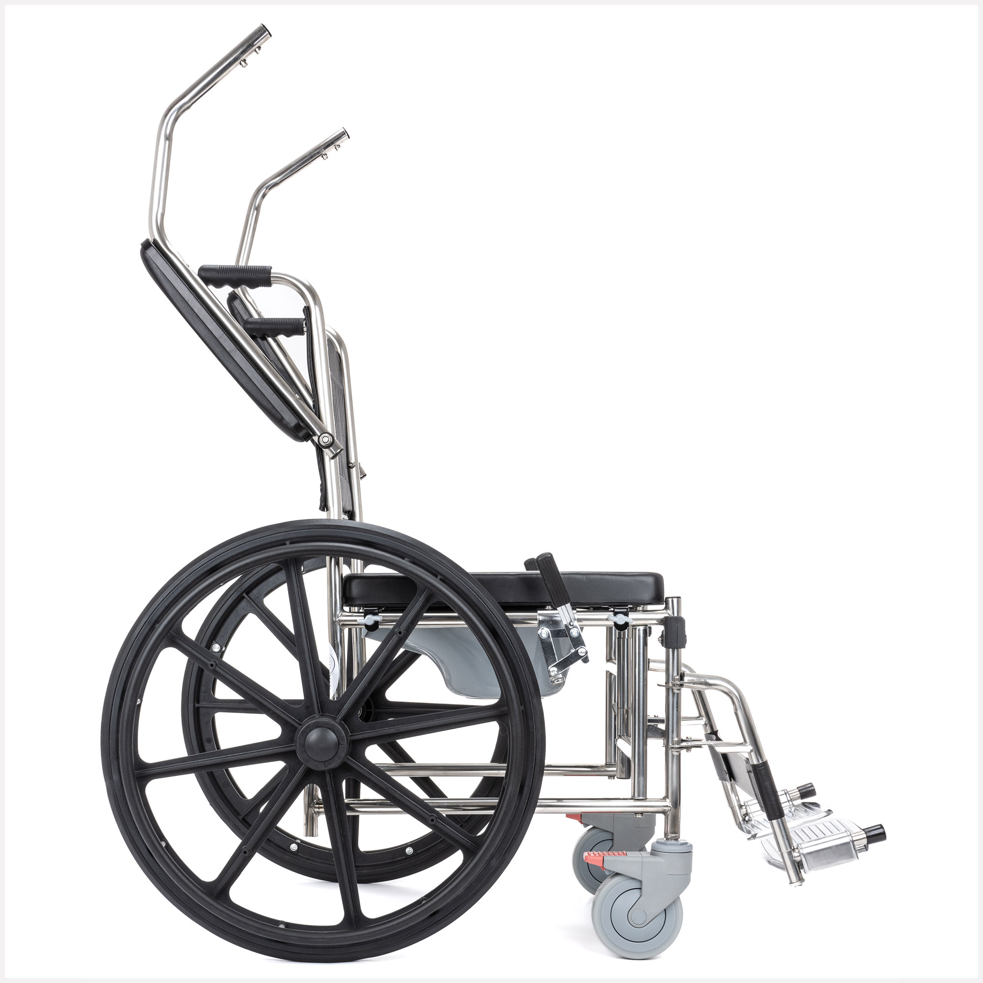 Foto 4 | Silla De Ruedas W.c. Plegable Hilphy Medical Hil037 Color Plata De Acero Resistente Al Agua
