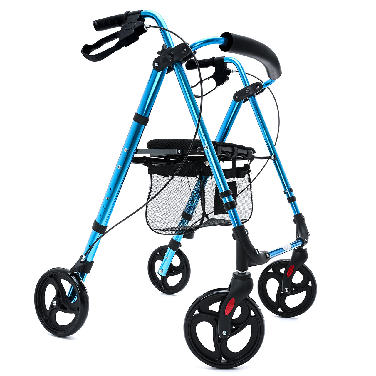 Andadera Rollator Ortopedica Plegable Para Adulto Hilphy Medical Hil056a Color Azul De Aluminio