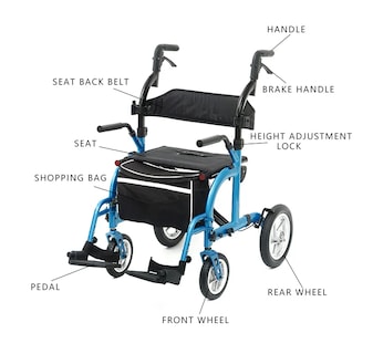 Foto 5 | Andadera Para Adulto Con Asiento Andafacil 2 En 1 - Azul
